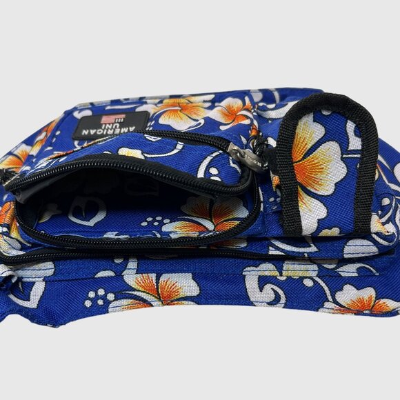 American UNI Floral Belt Bag - Multi-Pocket Travel Waist Bag - Picture 4 of 8
